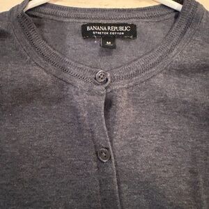 Banana Republic Charcoal Button-Up Sweater